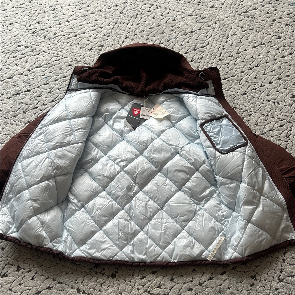 Free People Roaming On Reversible Parka Sky Blue Quilted Puffer Jacket - Picture 4 of 6